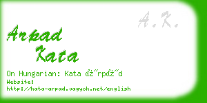 arpad kata business card